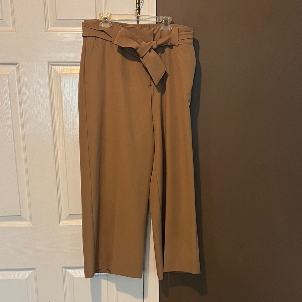 Joie Tan Wide Leg Pants with Tie Waist